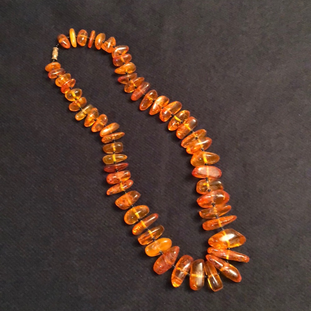Amber beaded necklace